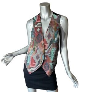 Hot Stuff Vintage 90’s Vest Button Front Women’s SMALL Beautiful Colorful Design